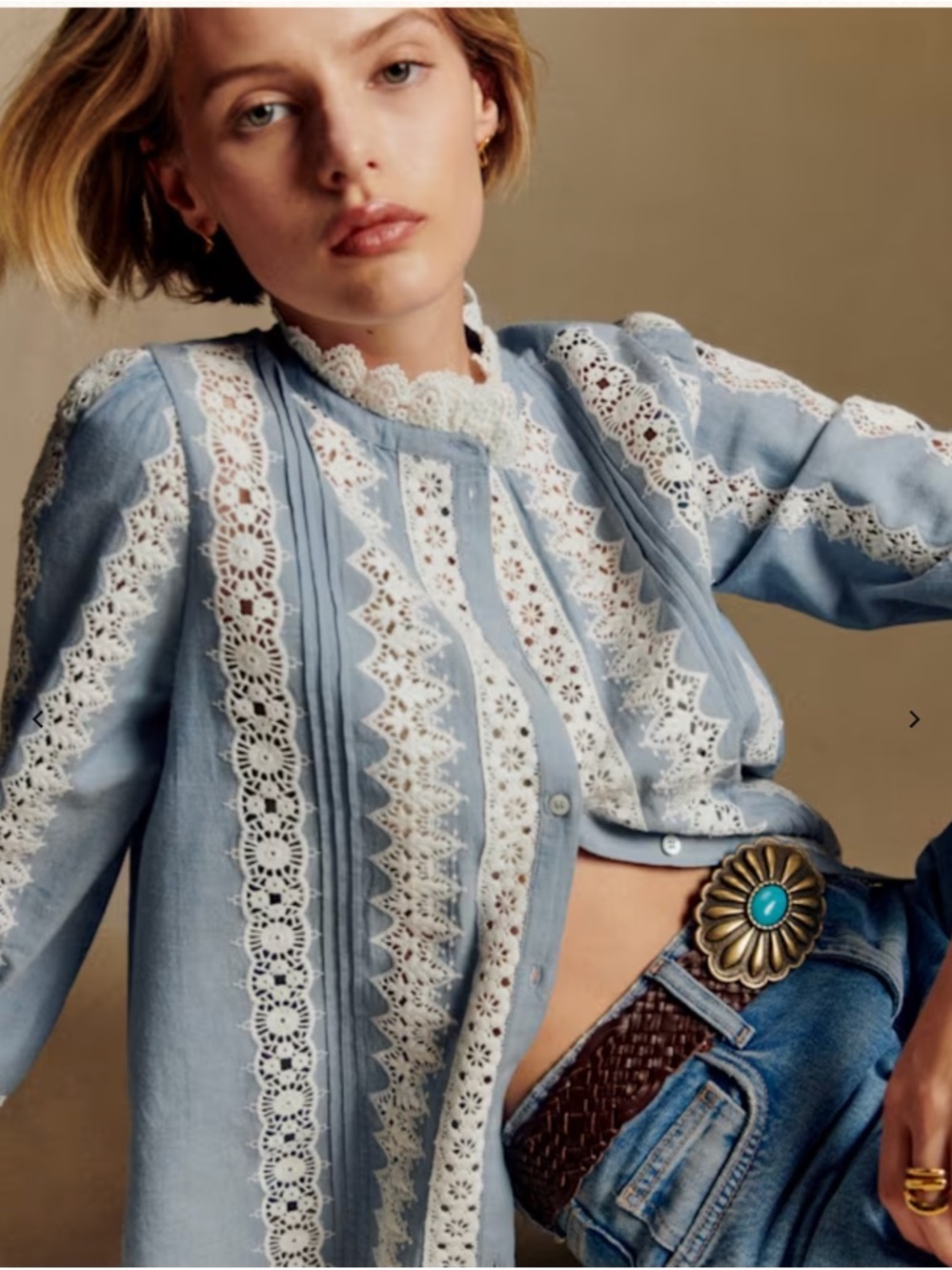Sezane Rym Shirt in Chambray